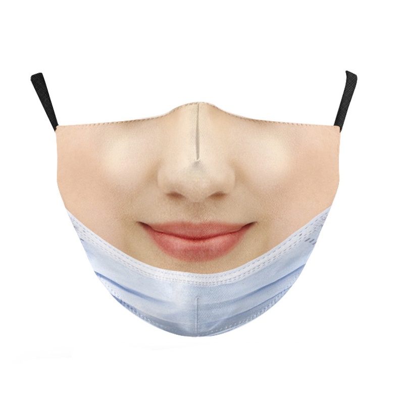 Khẩu trang vải in 3D hình mặt người chủ đề TikTok vui nhộn | BigBuy360 - bigbuy360.vn