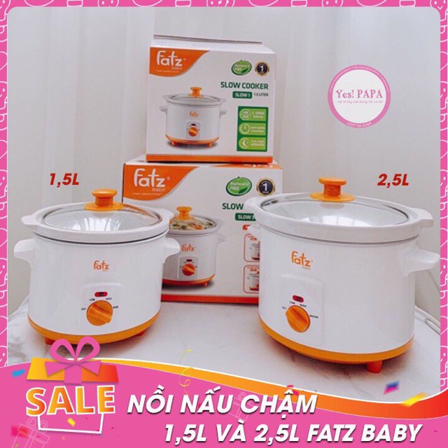 [TẶNG TI GIẢ NUK] Nồi nấu chậm FATZ BABY dung tích 1,5L / 2L / 2,5L dùng để nấu cháo và hầm thức ăn cho bé ăn dặm