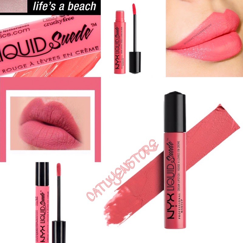 (Mỹ) Son kem lì Nyx Liquid Suede Cream Lipstick LSCL02 Life’s a Beach màu hồng đào