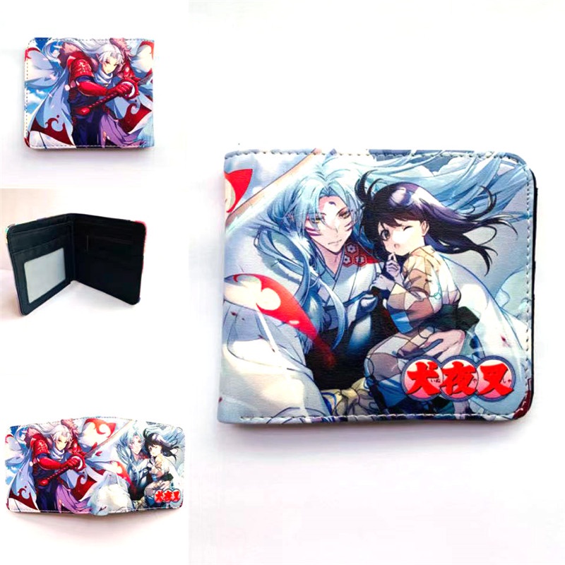 Ví Da PU Ngắn In Hình Inuyasha Sesshoumaru Higurashi Kagome Trẻ Trung Có Ngăn Đựng Thẻ Thời Trang Cho Nam Và Nữ Giá Đỡ