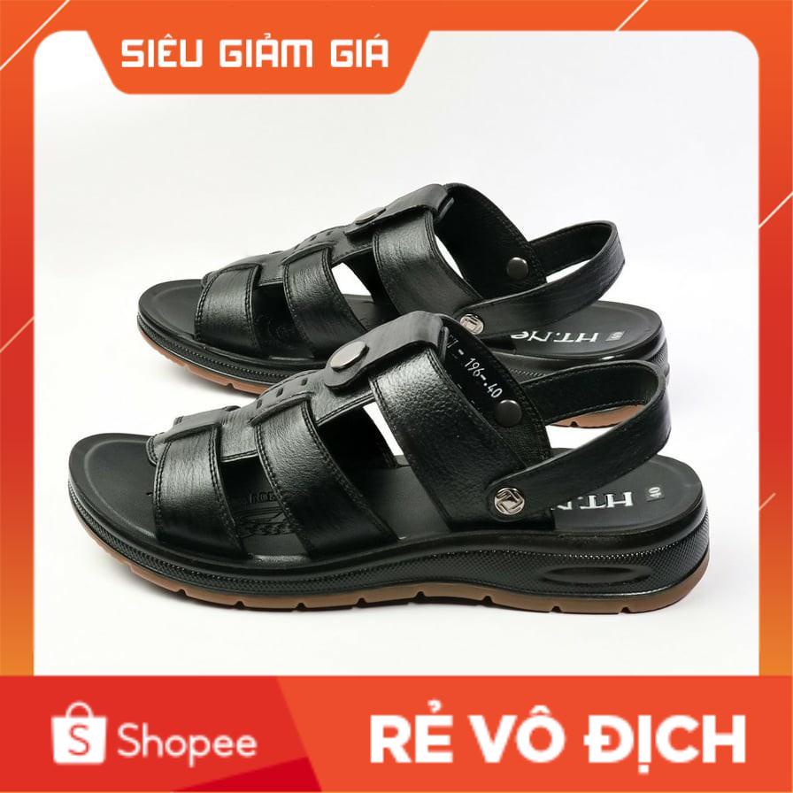 Dép Da Nam DA BÒ NGUYÊN TẤM-Sandal Nam Đế Cao-Tăng Cao 3.5cm-Dép Da Nam 2021 Thoáng Mát-Chất Lượng