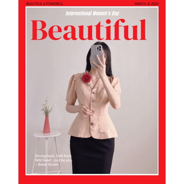 (Hình Thật) Áo Cổ Vest Kèm Trâm Cài | BigBuy360 - bigbuy360.vn