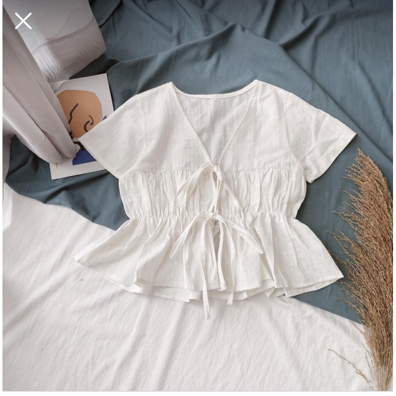 Áo crootop xô peplum(hình thật)