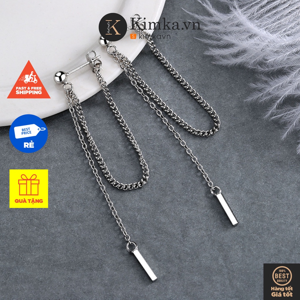 (0663) Khuyên Tai Dài Đơn Giản Cá Tính Năng Động Hàn Quốc