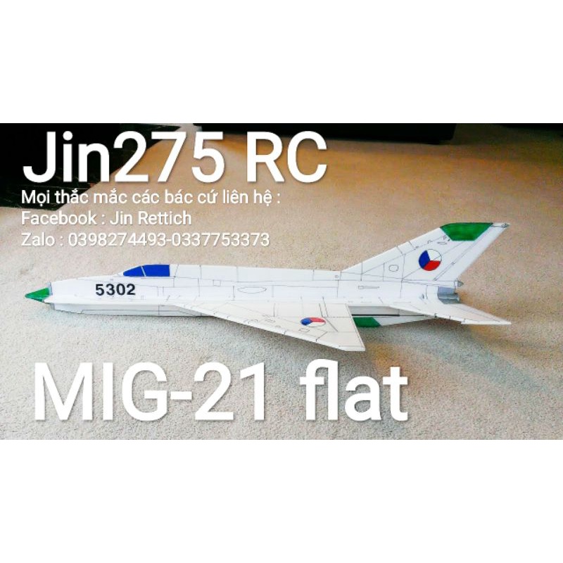Bộ vỏ kit máy bay MIG 21 flat sải 50cm ( tốc độ không dành cho ae yếu tim)
