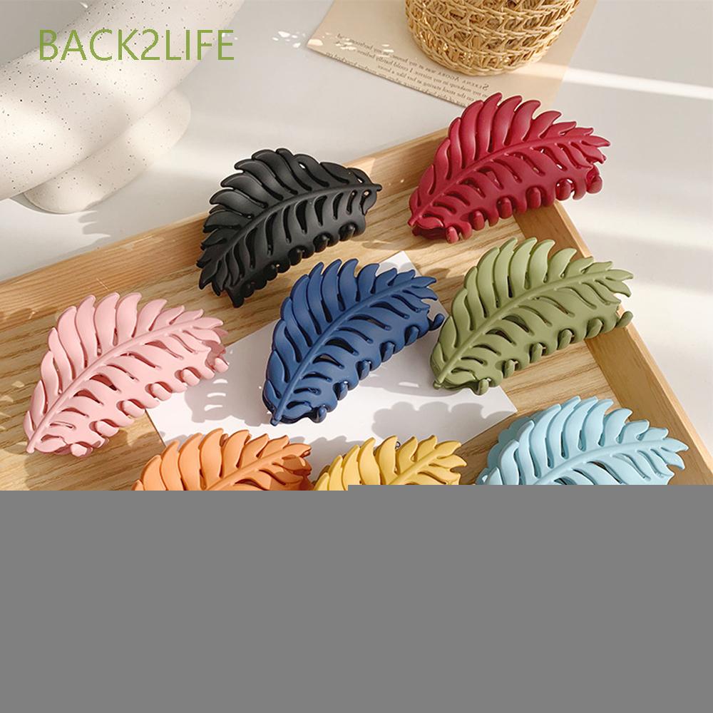 Kẹp Tóc Càng Cua Họa Tiết Chiếc Lá Nhiều Màu Thời Trang Cho Nữ 2life