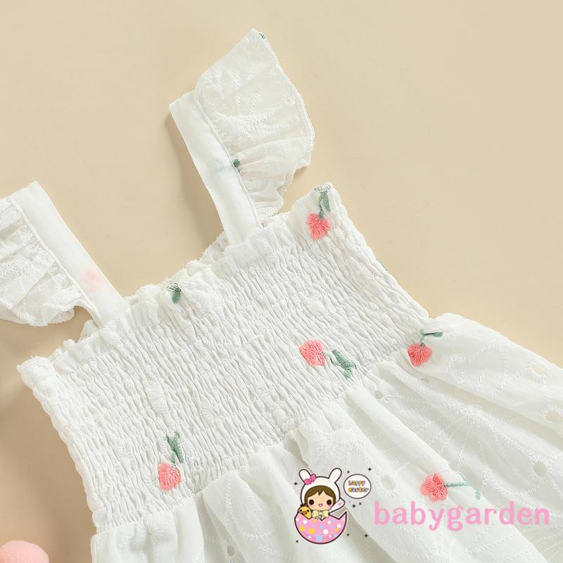 Đầm chữ A tay cánh tiên thêu hoa cho bé gái 0-4 tuổi