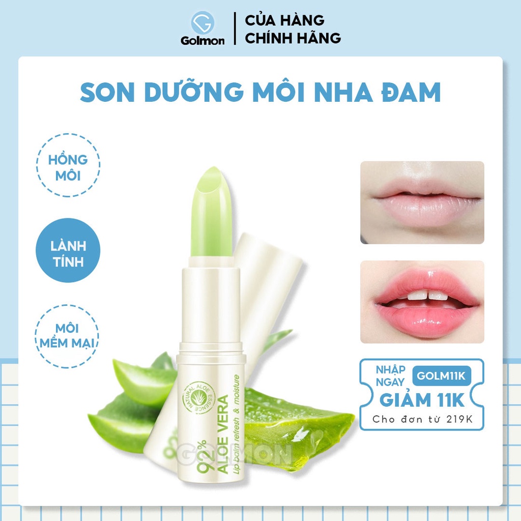 Son dưỡng môi BIOAQUA mềm mịn giảm thâm môi chiết xuất nha đam dưỡng môi nội địa Trung