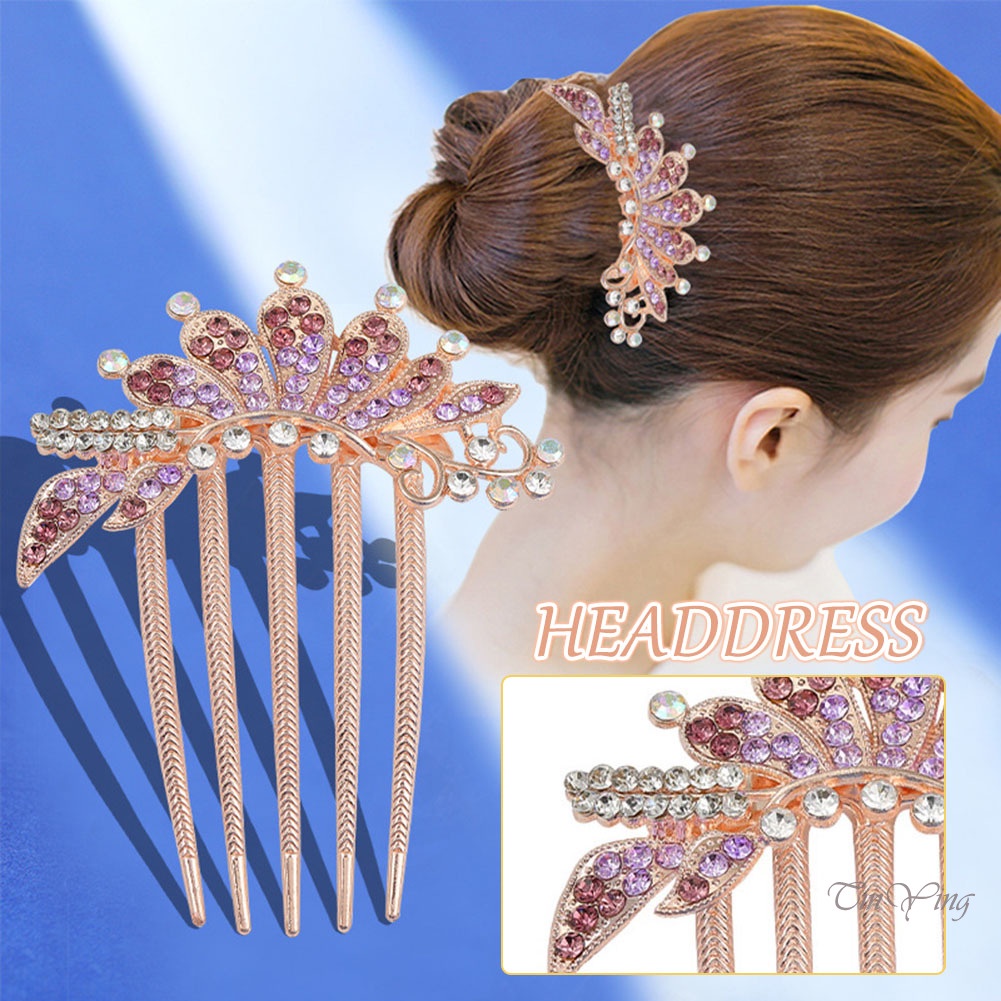GETNOIVAS 1 Lược Cài Tóc Hình Vương Miện Có Đính Đá Lấp Lánh Thanh Lịch Cho Cô Dâu