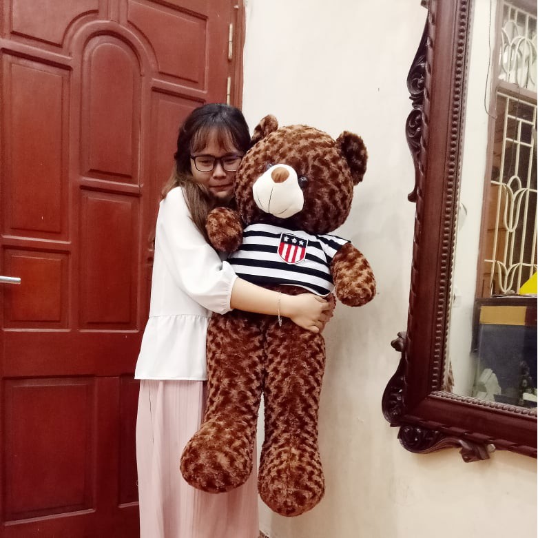 Gấu bông Teddy Cao Cấp khổ vải 1m Cao 80cm