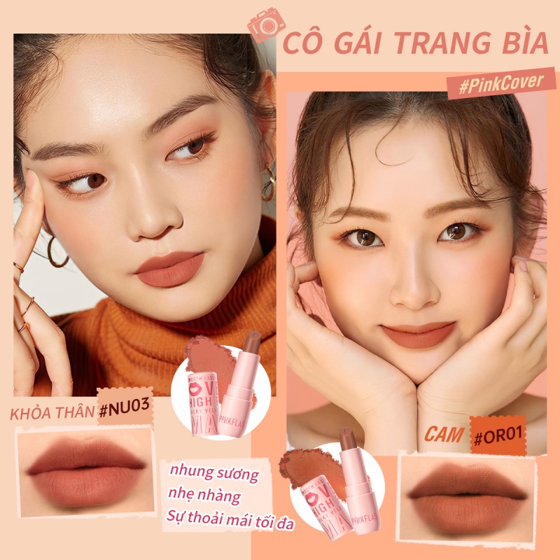 Pinkflash #Son lì mềm mịn như nhung lâu trôi lên màu chuẩn PinkCover