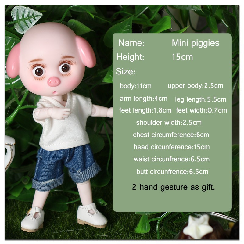 Dream Fairy 1/12 BJD No.2 DODO Pigies Doll with hair 14cm mini doll 26 joint body Cute children gift toy ob11