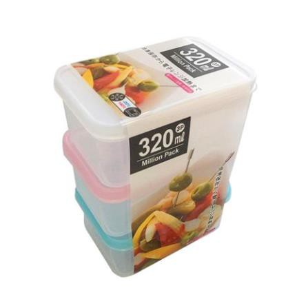 SET 3 HỘP NHỰA NẮP DẺO MILLION YAMADA NHẬT BẢN  - HÀNG NỘI ĐỊA NHẬT