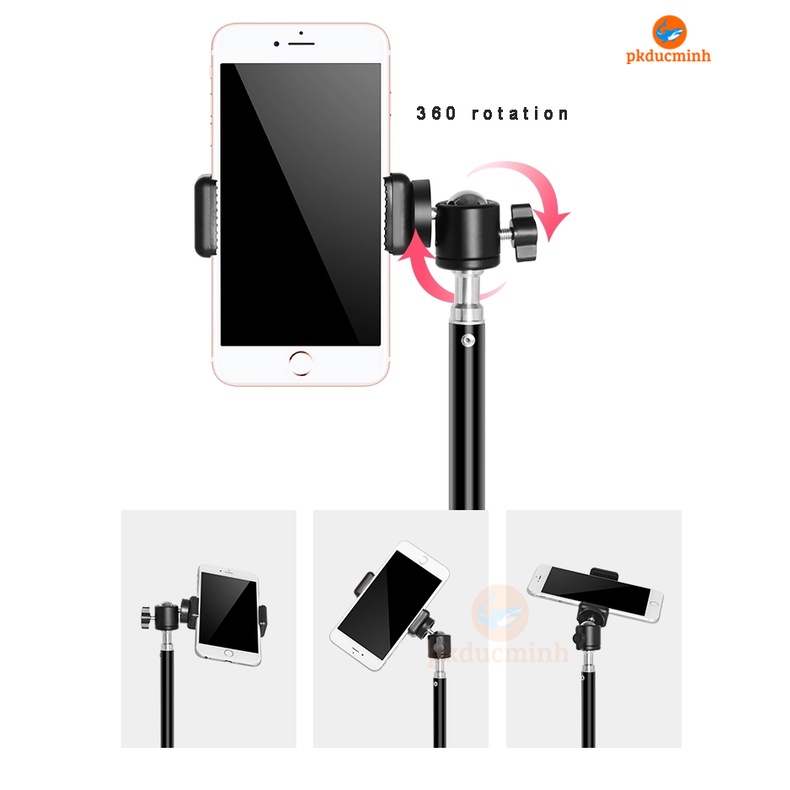 Gậy chụp ảnh 3 chân, gậy livestream quay video tiktok tripod có giá đỡ điện thoại chân 2m1 có kẹp