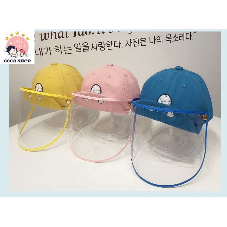 Mũ Bóng Chày Chống Giọt Bắn Cho Bé, Mũ Chắn Bụi Cho Bé Trai Bé Gái Loại 1