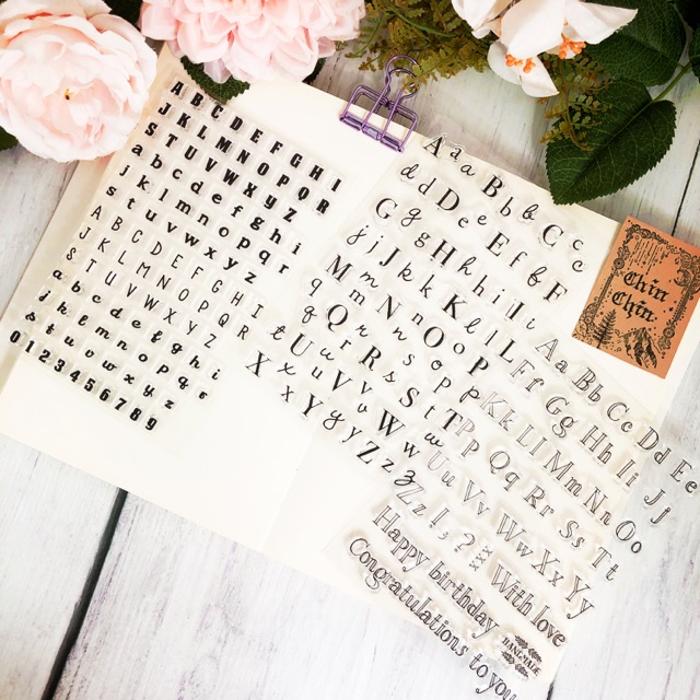 Clear stamp silicon - Con dấu trong suốt chủ đề chữ cái Alphabet Clearstamp trang trí scrapbook sổ tay