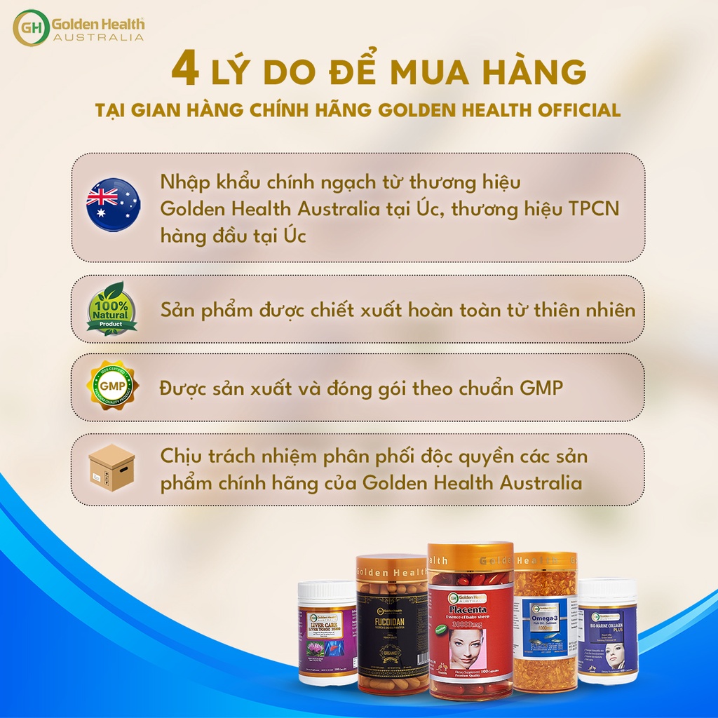 [GOLDEN HEALTH] Viên uống nhau thai cừu - Placenta Baby Sheep 30.000mg hộp 100 viên