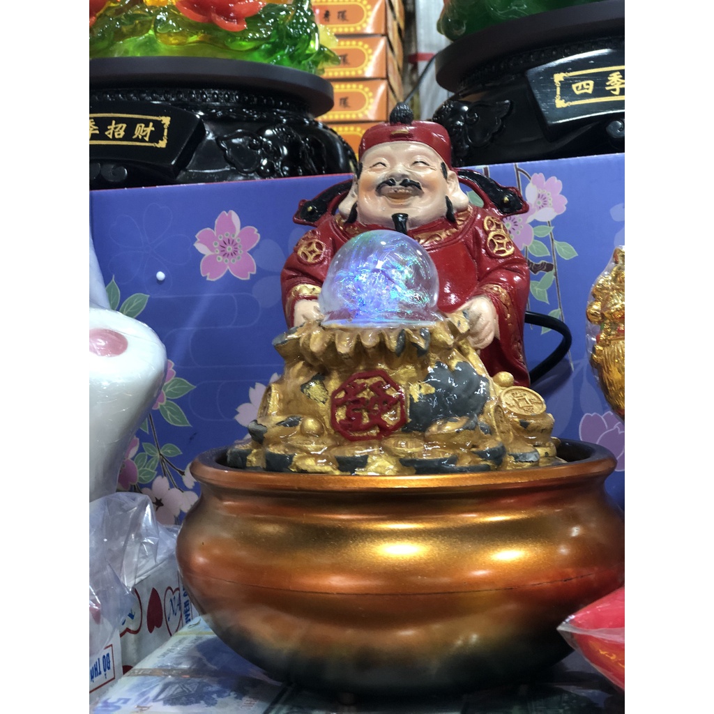 Thác nước phong thuỷ Thần Tài [Trầm Hương Búp Sen