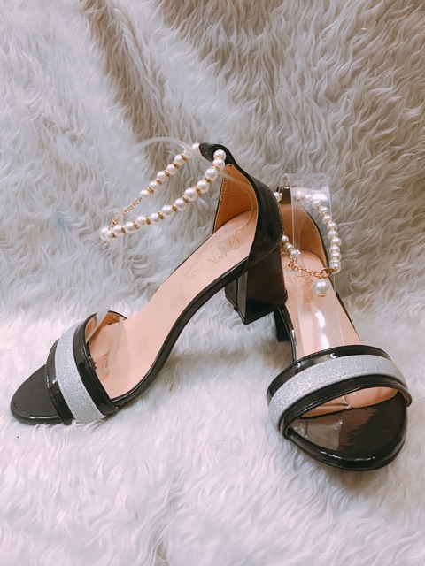 [ Ảnh Thật ] Giày Cao Gót 5p quai viền kim tuyến