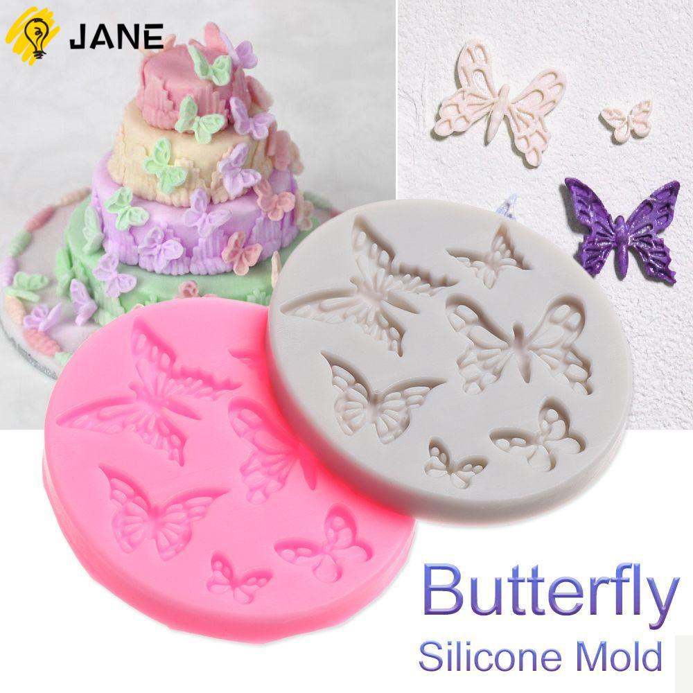 JANE Kitchen Accessories Fondant Cake Mold Pendant Fudge Tool Butterfly Silicone Mould DIY Charms Molds Jewelry Cake Decor Chocolate/Multicolor