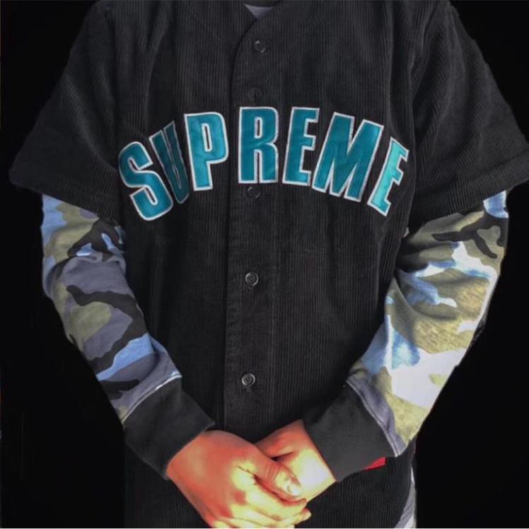 ⚡️[CHỈ 1 NGÀY] - Áo tee Supreme Corduroy Baseball Jersey jacket, áo khoác supreme bóng chày  ཾ ྇ 🥇