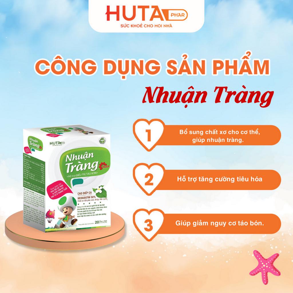 Siro giảm táo bón cho bé Nhuận Tràng HUTA PHAR  bổ sung chất xơ