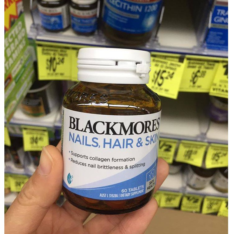 Viên uống Blackmores nail hair and skin giúp đẹp da tóc móng 60 viên của Úc