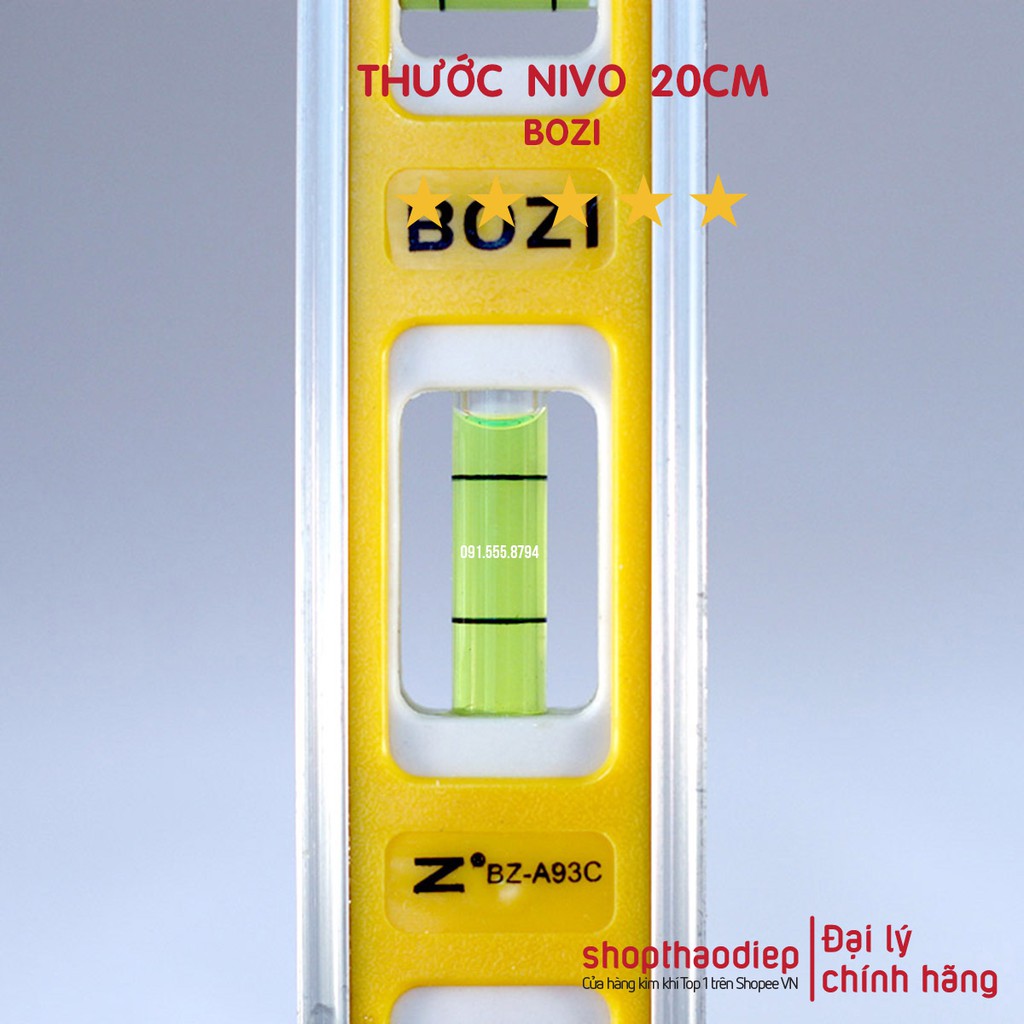 [HÀNG TỐT - GIÁ RẺ] Thước Thủy Nivo Cân Bằng 20cm hiệu BOZI, Thước Cân Bằng Mini 20cm