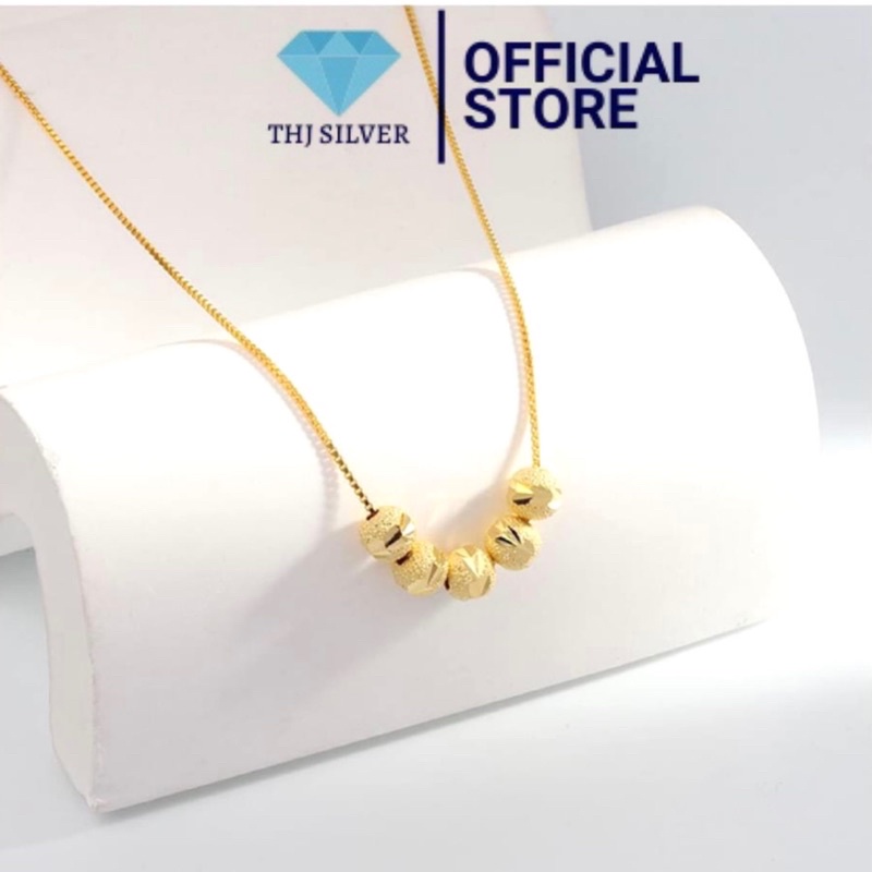 Dây chuyền nữ bi bạc xi vàng sang trọng , sáng đẹp bền màu - THJ Silver