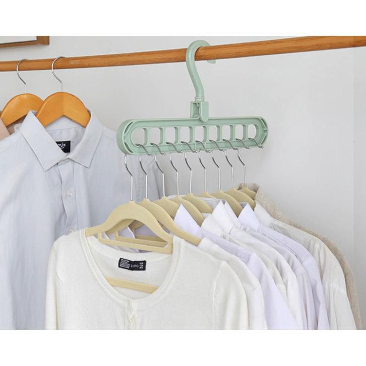 Móc Treo Quần Áo Đa Năng 9 Lỗ Tiết Kiệm Diện Tích COMBO 2 Móc MS2341