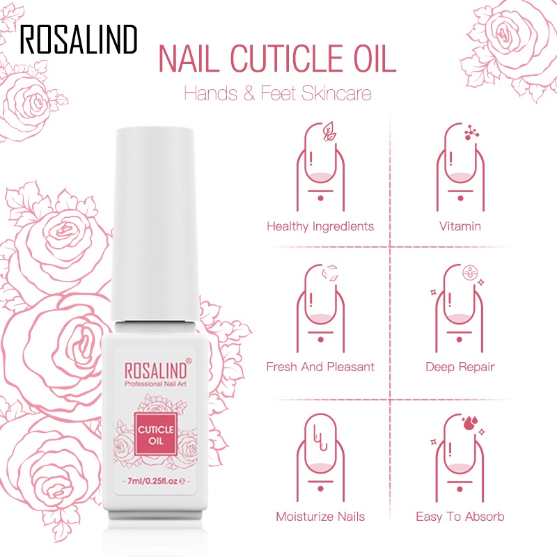 Dầu Dưỡng Móng ROSALIND Dạng Bút Giữ Ẩm Hương Hoa Hồng 3ml