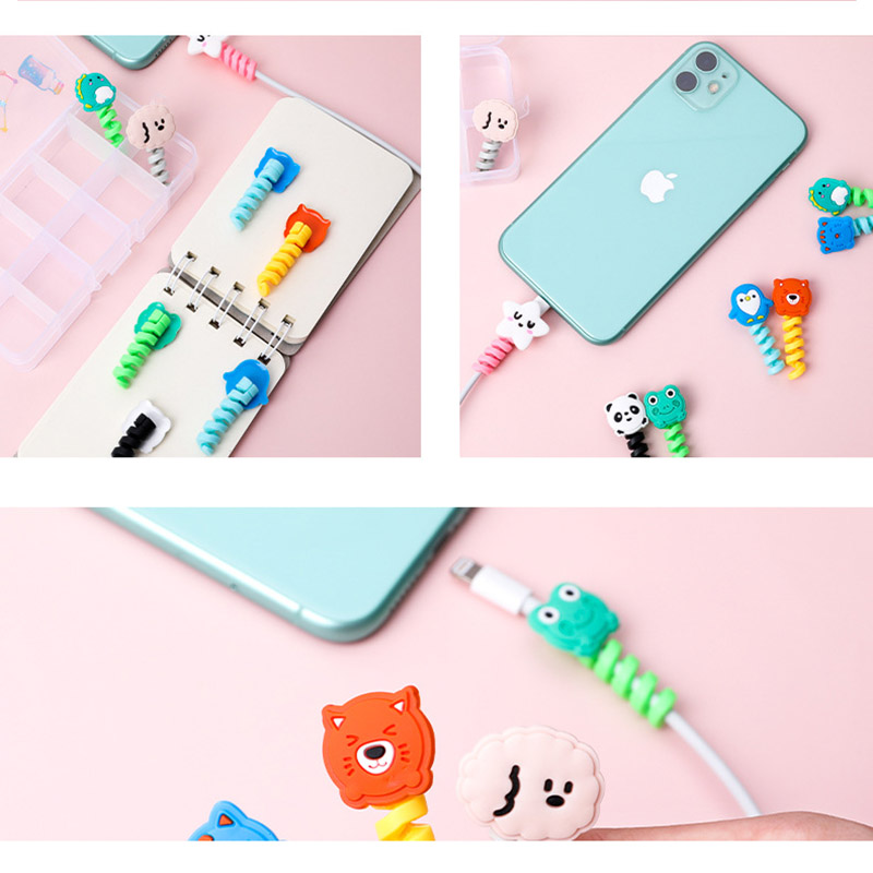 Set 3 phụ kiện bảo vệ đầu dây cáp thiết kế hình động vật dễ thương