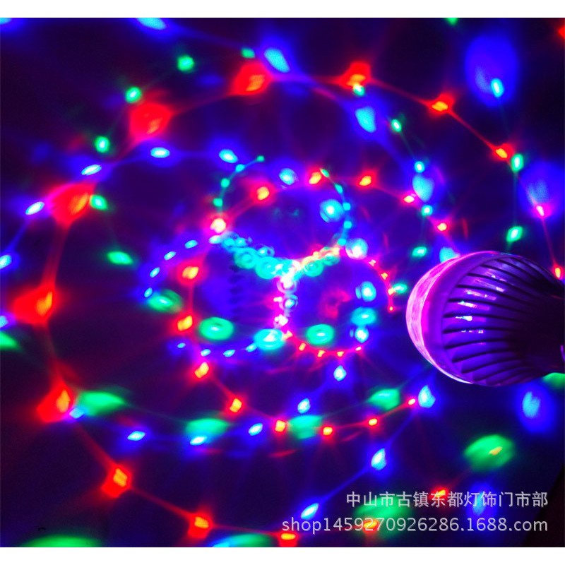 Đèn Cầu Quay 7W E27 Full Màu Đèn Led Trang Trí