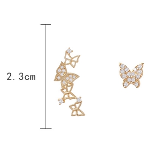 Asymmetric hollow butterfly earrings