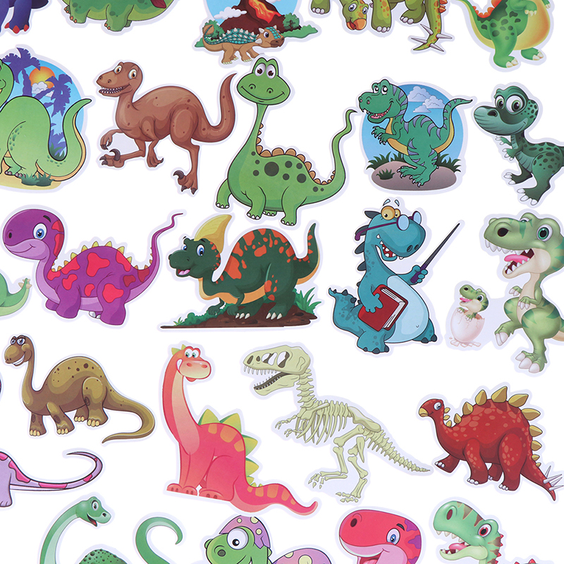 50 Miếng Dán Trang Trí Hình Khủng Long Hoạt Hình