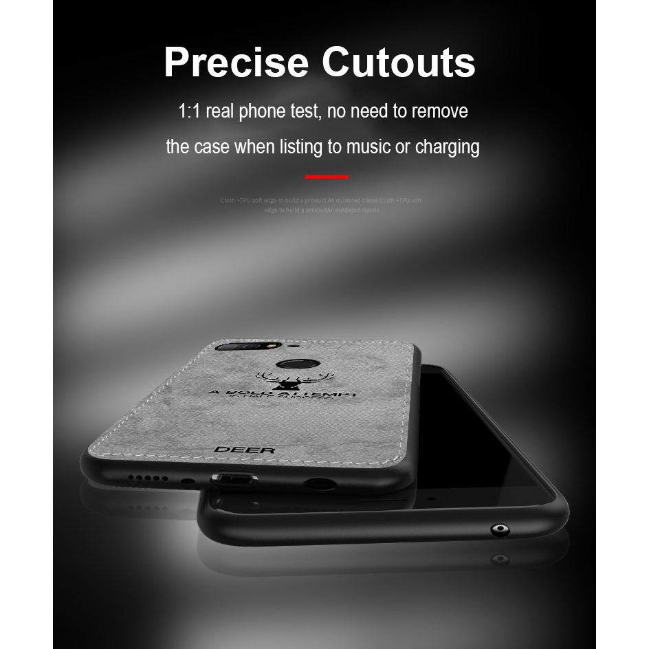 Redmi 9T Note 10 9 9s 7 Pro Xiaomi Poco M3 X3 NFC Mi 11 10T 9T Pro A3 Ốp lưng vải nhám in hình con nai phong cách cổ điển cho