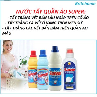Nước Tẩy Quần Áo Trắng & Quần Áo Màu Super (300ml - 450ml - 700ml - 1200ml)