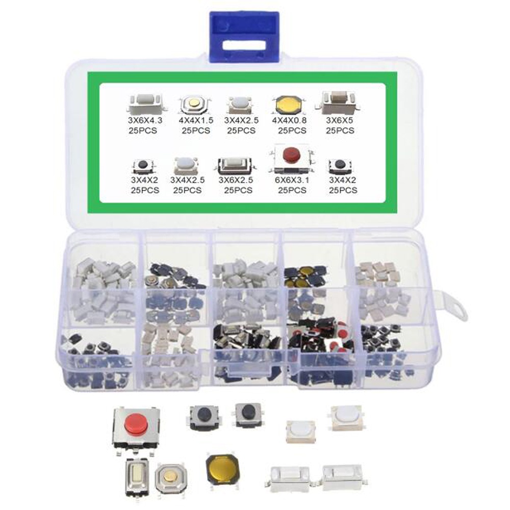 Hộp 250 Nút Bấm Điều Khiển Từ Xa 10 Kiểu Dáng Cho Xe Hơi