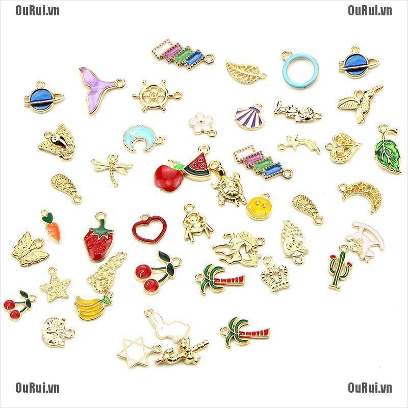 Bộ 50 Mặt Dây Chuyền Tráng Men Thủ Công Xinh Xắn