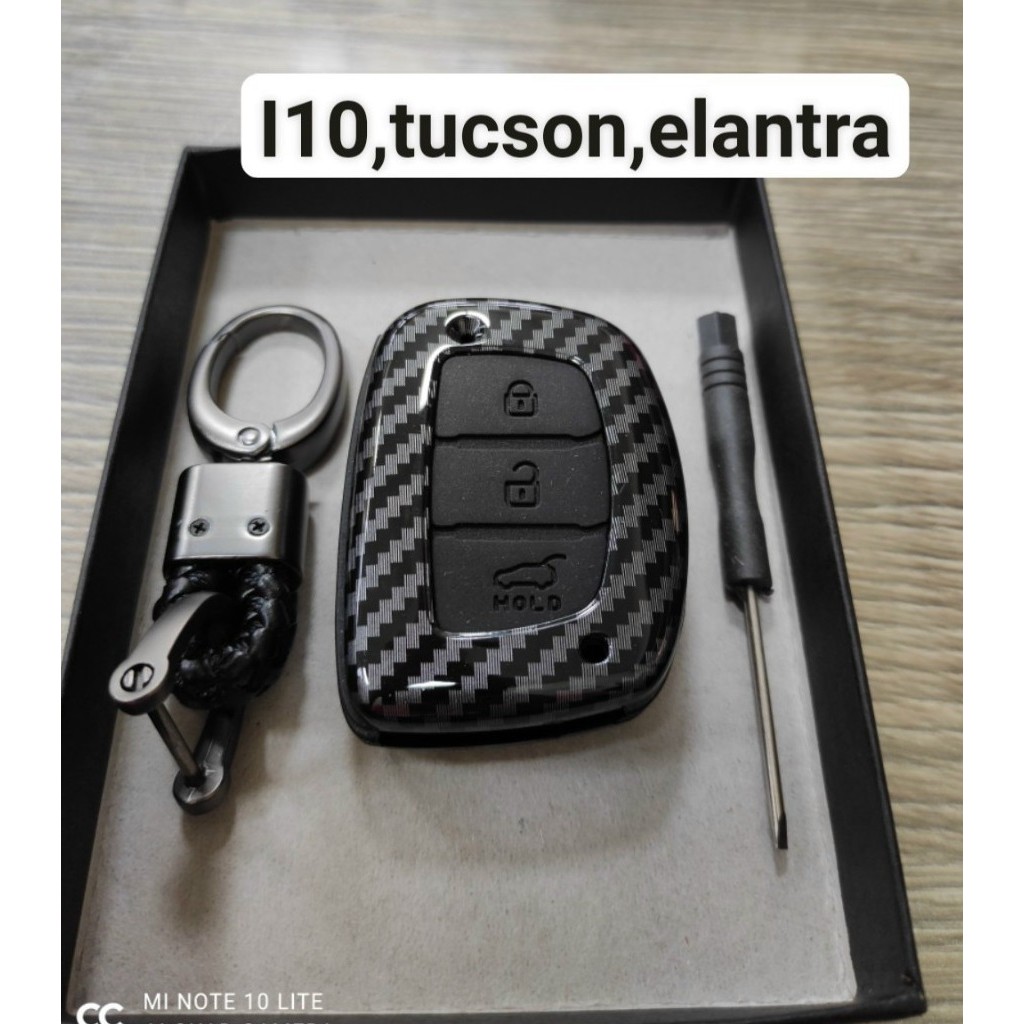 Bao Da Chìa Khóa Huyndai i10, Tucson, Elantra Mẫu Vân Carbon cao Cấp