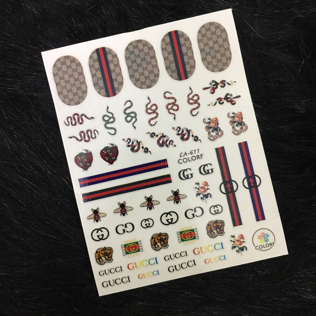 Sticker dán móng tay (mã CA) , sticker nail hình hoạt hình, thương hiệu