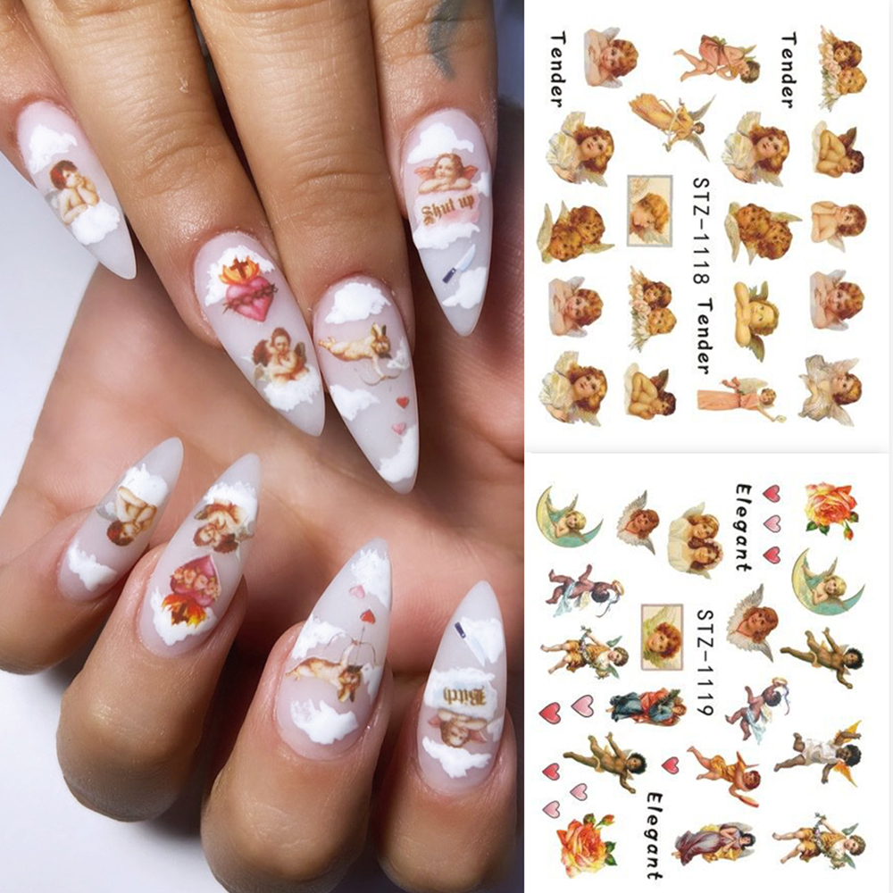 Set 5 nhãn dán trang trí móng tay nghệ thuật tự làm