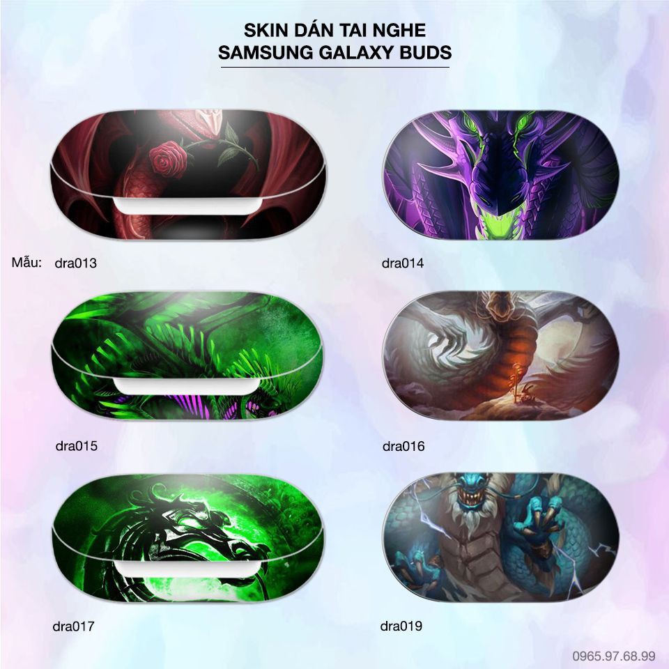 Skin dán tai nghe Samsung Galaxy Buds in hình Rồng Dragon 03