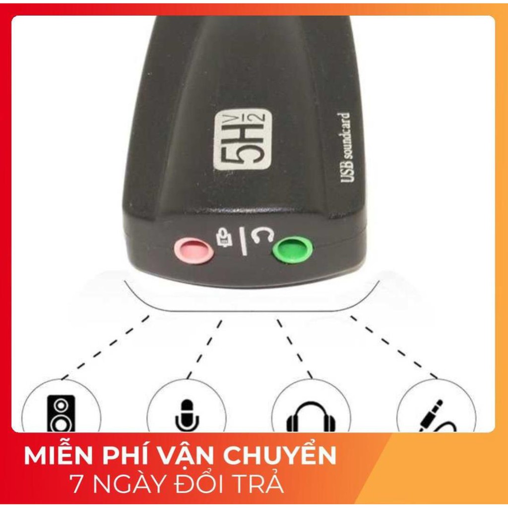 [Chính hãng]USB âm thanh 5HV2 chuyển đổi từ cổng USB ra cổng âm thanh 3.5 cho thiết bị hư hỏng cổng sound tai nghe