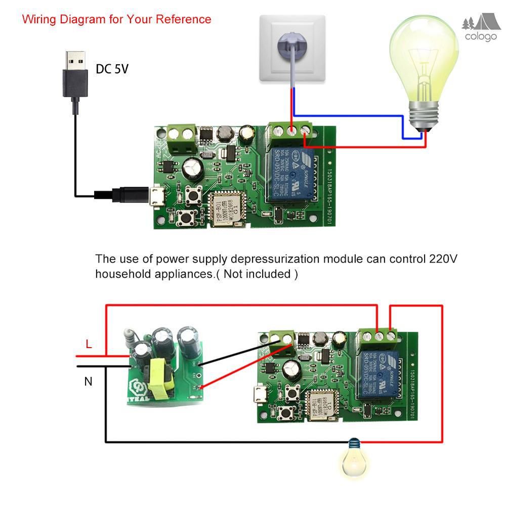 Set 4 Mô Đun Công Tắc Wifi Không Dây Thông Minh Eelink Dc5V 12v 24v 32v