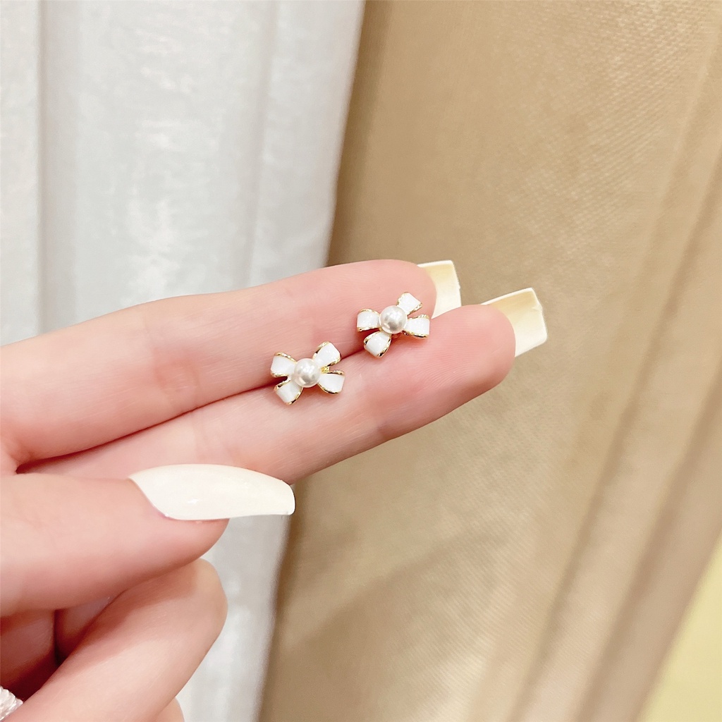 Khuyên Tai Hình Nơ Nhỏ Đơn Giản Dành Cho Nữ