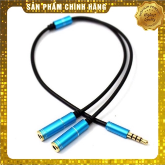 Cáp Chia 2 Tai Nghe- Cáp Chia 2 Cổng 3.5mm- Dây Chia Từ 1 Ra 2 Tai Nghe Đầu Nhôm Jack Cắm 3.5Mm Cao Cấp
