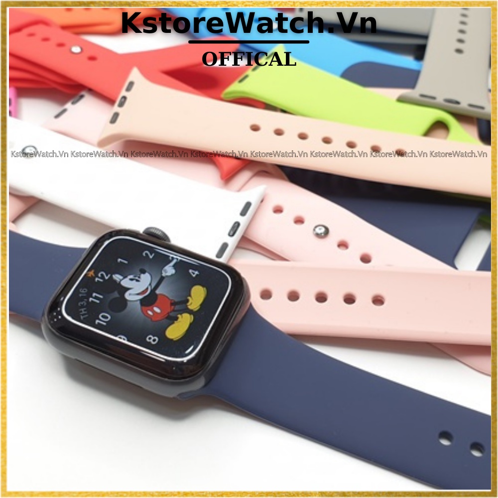 Dây đeo đồng hồ thông minh bằng silicon thời trang cho Apple Watch 7 6 SE 5 4 3 2 1 Size 44mm 45mm 40mm 41mm 42mm 38mm