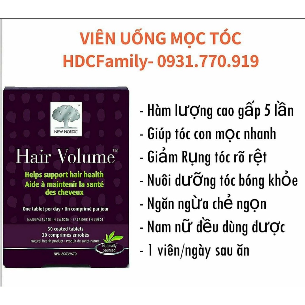 Viên Uống Kích Thích Mọc Tóc Hàm Lượng Cao Gấp 5 lần HDCFamily