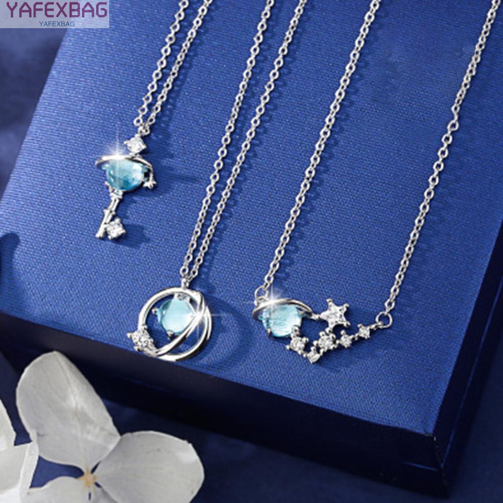 Blue Glass Planet Necklace Crystal Diamante Women Girl Korea Fashion Accessory high quality Necklaces kQYJUfa